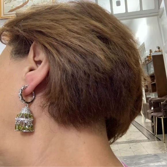 Elegant Diamond Zirconia Crystal Earrings - Picture 8 of 12